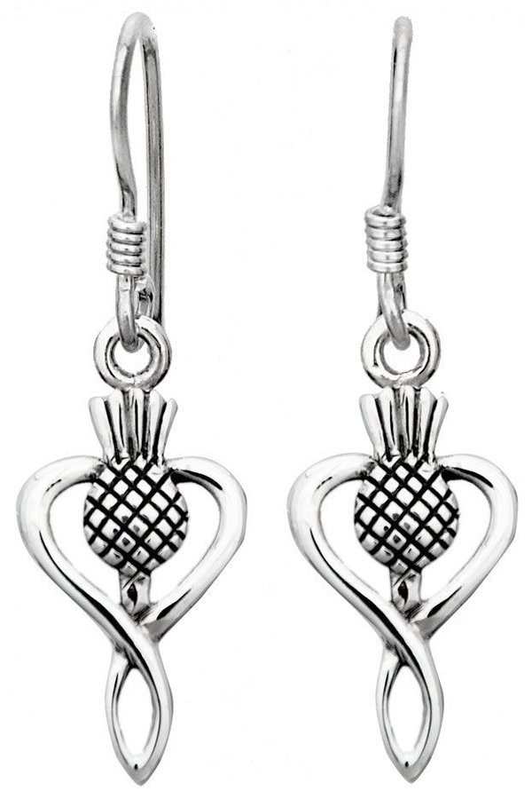 Thistle Drop Earrings, ein Paar, Silber 925/1000