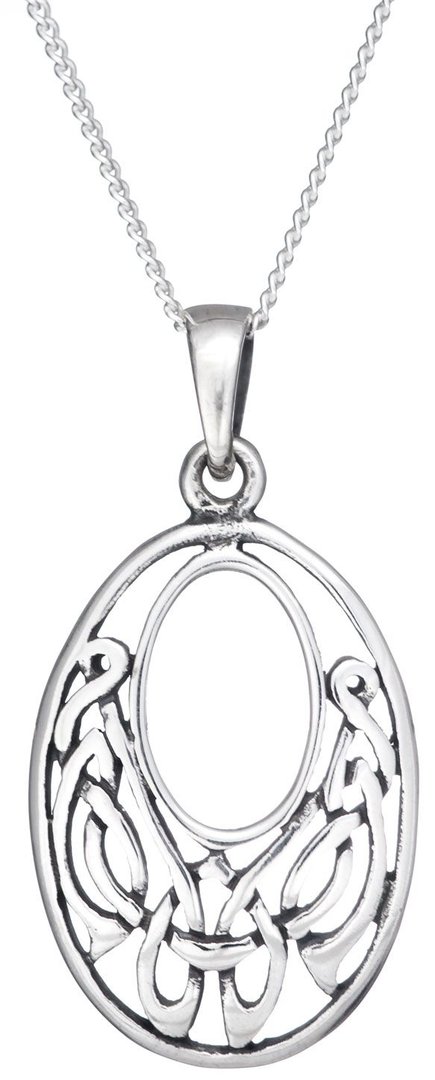 Celtic Oval Knot Necklace, Silber 925/1000