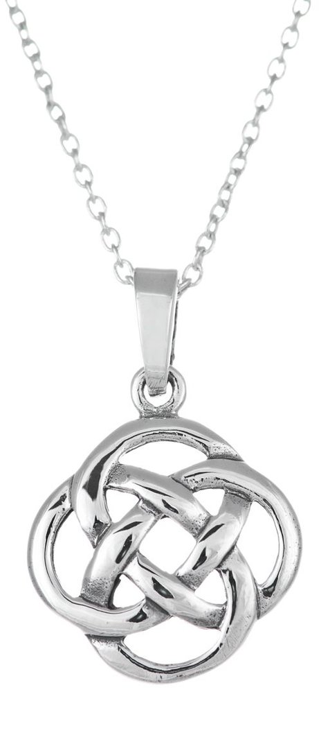 Round Knot Celtic Necklace, Silber 925/1000