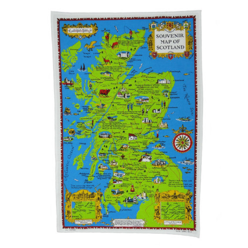 Tea Towel 'Map Of Scotland' I