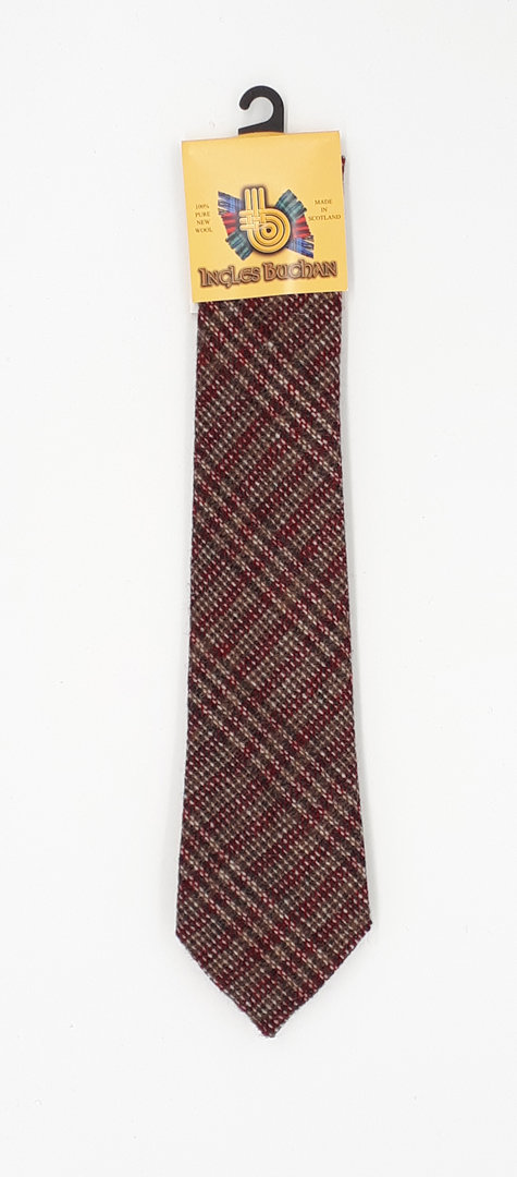 Classic Tweed Tie Maroon Ocre Stripes