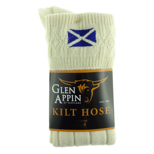 Kilt Socks Saltire Cream